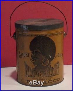 Black Americana Tobacco Tin Like Bigger Hair B. Leidersdorf Co
