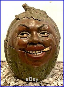 Black Americana Watermelonsmiling Black Mans Facejmterra Cotta Tobacco Jar