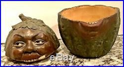 Black Americana Watermelonsmiling Black Mans Facejmterra Cotta Tobacco Jar
