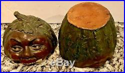 Black Americana Watermelonsmiling Black Mans Facejmterra Cotta Tobacco Jar