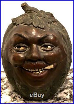 Black Americana Watermelonsmiling Black Mans Facejmterra Cotta Tobacco Jar