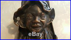 Black Americana johnny griffin bronze inkwell tiffany marked 4557