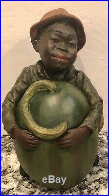 Black Americanablack Manwatermelonnardy Tobacco Jar1880sfabulousso Rare