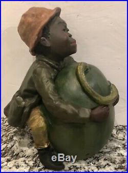 Black Americanablack Manwatermelonnardy Tobacco Jar1880sfabulousso Rare