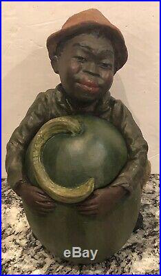 Black Americanablack Manwatermelonnardy Tobacco Jar1880sfabulousso Rare