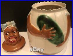 Black Americanaweller Potterywoman/ Watermelon Cookie Jarextremely Rare