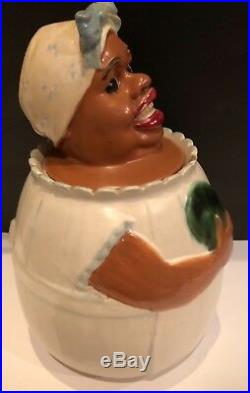 Black Americanaweller Potterywoman/ Watermelon Cookie Jarextremely Rare