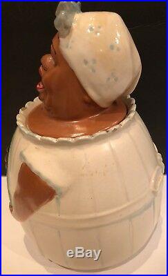 Black Americanaweller Potterywoman/ Watermelon Cookie Jarextremely Rare