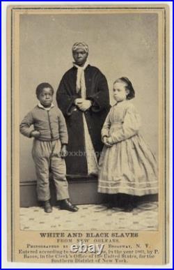 Black And White Escaped Slaves 1863 Abolitionist CDV Photo Civil Rights War