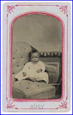 Black Baby And Hidden Mother African American Tintype Antique Photo