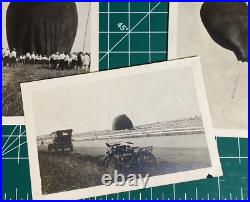 Black Balloon Launch Motorcycle Souvenir Snapshots Early 1900's Antique Photos