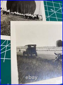 Black Balloon Launch Motorcycle Souvenir Snapshots Early 1900's Antique Photos