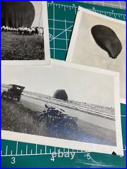 Black Balloon Launch Motorcycle Souvenir Snapshots Early 1900's Antique Photos