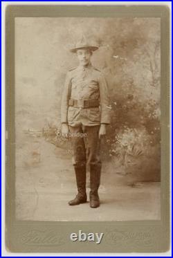 Black Buffalo Soldier 1898 African American Spanish War NY Belt Cabinet Photo