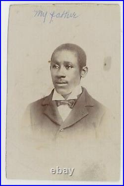 Black Man Bow Tie Cabinet Card 1880 African American Gentleman Photo Male J9940
