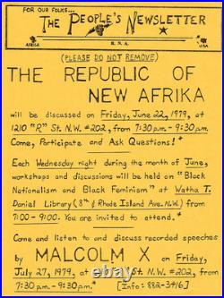 Black NationalismVintage 1979 African American FlyerRNAInspired by Malcolm X
