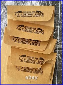 Black Panther Party Detroit Branch Mail Address Stamped Vtg Envelopes 14 total