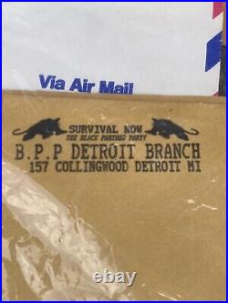 Black Panther Party Detroit Branch Mail Address Stamped Vtg Envelopes 14 total