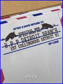 Black Panther Party Detroit Branch Mail Address Stamped Vtg Envelopes 14 total