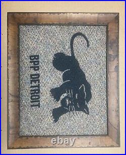 Black Panther Party Vintage Doorstep/Wall Rug Signage In Frame Detroit 1970s/80s