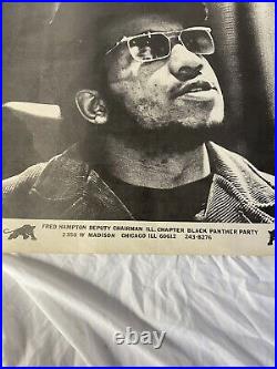 Black Panther Party poster Fred Hampton 1969-1970. Rare Old Print