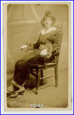 Bohemian African American Female 1910 Beautiful Black Girl Hat Gloves Photo