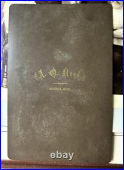 Bowdoin College Rowing Team Albumen Photo + Boathouse Cabinet Card Maine 1800s