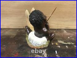 Boy Fishing Alligator Black Americana Dish Bowl Decoration