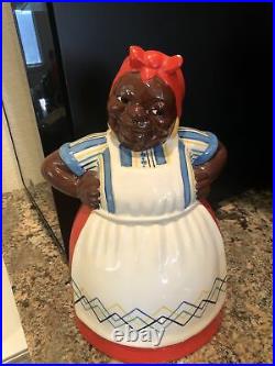 Brayton Laguna Black Americana Red Cookie Jar Great condition