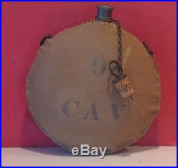 Buffalo Soldier Indian War Period Canteen Marked to All-Black 9th Cavalry