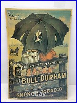 Bull Durham Black Americana Smoking Tobacco My! It Sure Am Sweet Advertising