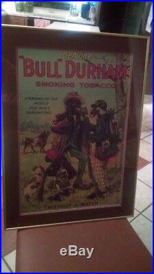 Bull Durham Smoking Tobacco 18 X 26 Adv Poster Sign Black Americana Matted Frame