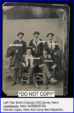 Butch Cassidy & Sundance Kid Gang Tintype Photo. Kid Curry, Kilpatrick, & Carver