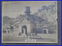 C. 1890's Rare Cabinet Photo. Wagon By Royal Gorge Hot Springs Hotel In Colorado