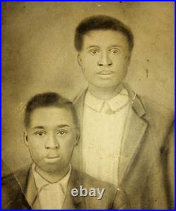 C. 1900 African-american Brothers Original Charcoal Portrait Photograh