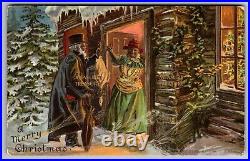 C. 1910 BLACK AMERICANA CHRISTMAS, TO WILLETS JAMESTOWN NY ANTIQUE Postcard P44