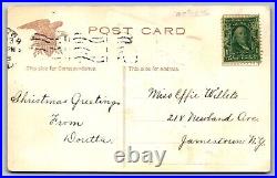 C. 1910 BLACK AMERICANA CHRISTMAS, TO WILLETS JAMESTOWN NY ANTIQUE Postcard P44