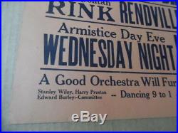 C. 1930s BIG COLORED DANCE Jazz Age Poster Rendville Ohio Negro Vintage Original