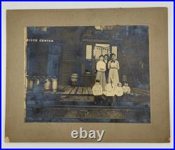 C1900 SIOUX CENTER Railroad Depot Station Antique Vintage Photo Train Dog IOWA