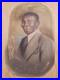C1910 African American Man Convex Crayon Portrait Black Americana 9x15