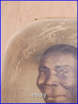 C1910 African American Man Convex Crayon Portrait Black Americana 9x15