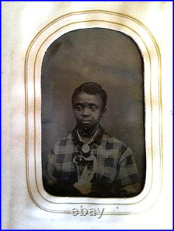 CIVIL WAR ERA 1860's TIN TYPES FREED SLAVES BLACK AMERICANA STUTSMAN