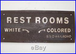 COLORED REST ROOM BLACK AMERICANA CAST IRON PLAQUE