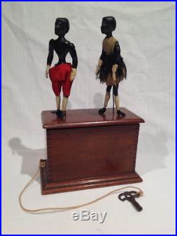 Ca. 1870's-1890's IVES DOUBLE DANCERS TOY BLACK AMERICANA CLOCKWORK, RARE