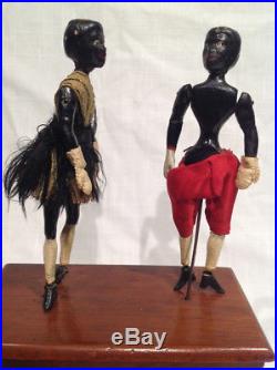 Ca. 1870's-1890's IVES DOUBLE DANCERS TOY BLACK AMERICANA CLOCKWORK, RARE