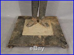 Ca1920 Antique BLACK AMERICANA Cast Iron Statue SMOKING STAND Old BUTLER Ashtray