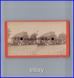 Cabins Old Slave Shack JA PALMER AIKEN SC Black Americana Stereoview