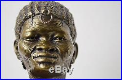 Casper Darare African Elderly Bronze Style Metal Sculpture Head 53 75