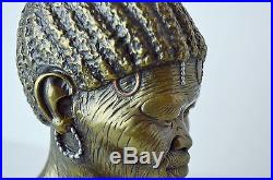 Casper Darare African Elderly Bronze Style Metal Sculpture Head 53 75
