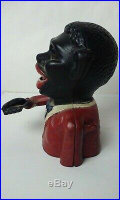 Cast Iron John Harper Jolly Mechanical Bank Black Americana Toy Money Box Uk